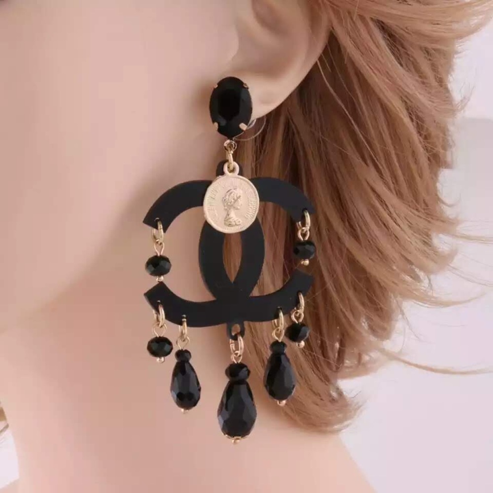 Letter C statement earrings